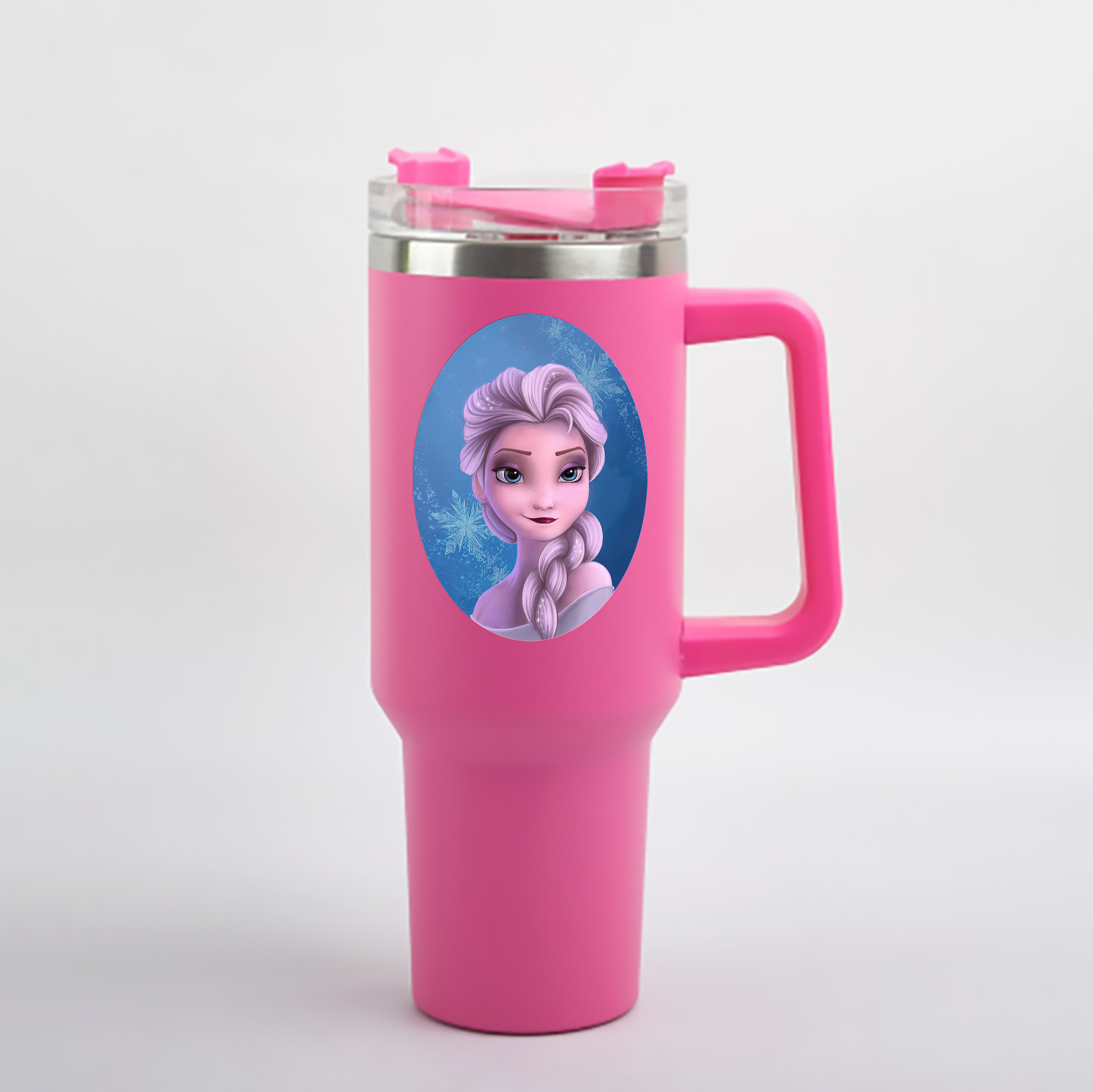 （画像用） アナと雪の女王 アンナ エルサ Frozen Anna Elsa 1200mL車用タンブラー - クリスタルステッカー（プラスチックストロー付き）